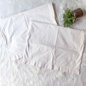 Simply Vera Ivory Ruffle Pleated Pillowcase Shams 100% Egyptian Cotton Standard
